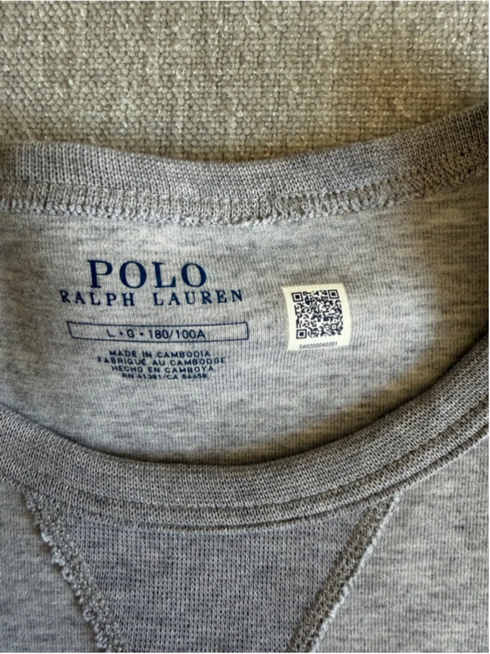 Polo Ralph Lauren Mens defender bear print sweatshirt in grey marl size large